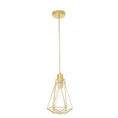 Lampa WIRE z metalowym kloszem o nowoczesnej geometrycznej formie - ∅ 19 x 31 cm - złoty 6