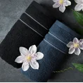 Ręcznik EMINA bawełniany z bordiurą podkreśloną klasycznymi paskami - 50 x 90 cm - czarny 4
