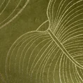 Koc BLANCA miękki i miły w dotyku ze złotym nadrukiem z motywem liści lilii wodnej - 150 x 200 cm - oliwkowy 2