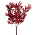 GAŁĄZKA DEKORACYJNA o bordowych liściach  i jagodach, kwiat sztuczny dekoracyjny - 50 cm - bordowy 1