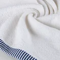 Komplet 2 szt ręczników KOS z  ozdobną żakardową bordiurą w paseczki - 36 x 25 x 12 cm - biały 8