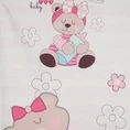 Pościel dziecięca KID z bawełny renforce z nadrukiem z motywem różowych misiów - 100 x 135 cm - biały 4