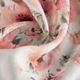 Zasłona OLIWIA z lekkiej etaminy z nadrukiem różowych kwiatów - 140 x 270 cm - biały 9