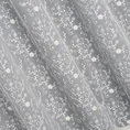 Tkanina firanowa  tkanina z efektem subtelnego deszczyku zdobiona jasnozłotym haftem z roślinnym motywem - 180 cm - biały 5