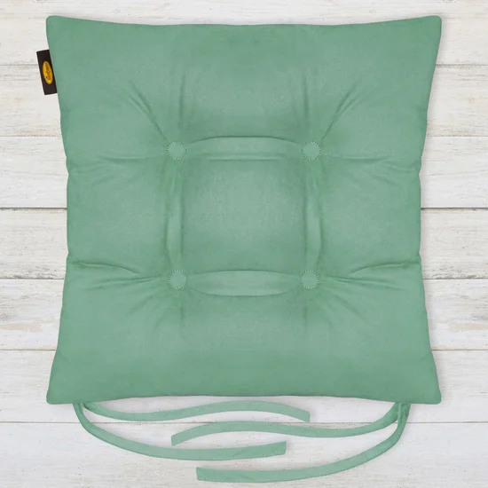 ADORE dwustronna welurowa poduszka siedziskowa na krzesło z czterema pikowaniami, gramatura 195 g/m2 - 40x40x8 cm - jasnoturkusowy