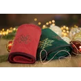 Ręcznik świąteczny CHERRY 02 bawełniany z haftem ze śnieżynkami - 50 x 90 cm - czerwony 7