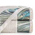 EWA MINGE Ręcznik ALES z bordiurą zdobioną designerskim nadrukiem - 50 x 90 cm - beżowy 1