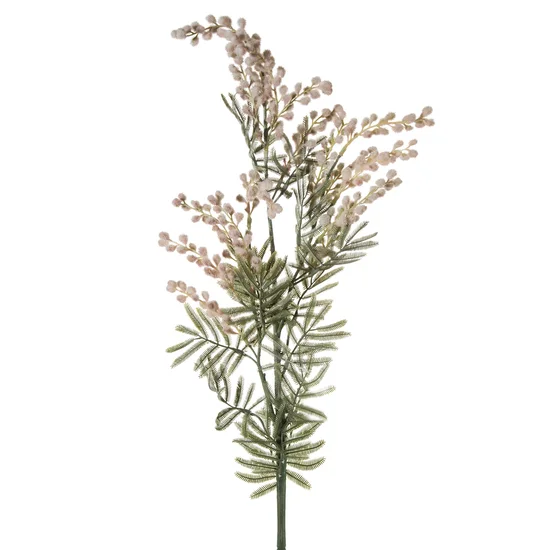 Gałązka - sztuczny kwiat dekoracyjny - dł. 81 cm dł. z liśćmi 45 cm - jasnoróżowy