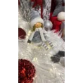 Figurka świąteczna DOLL lalka w zimowym stroju z miękkich tkanin - 15 x 10 x 62 cm - biały 5