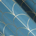 Zasłona zdobiona złotym nadrukiem w stylu art deco - 140 x 250 cm - niebieski 5