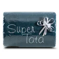 Zestaw prezentowy -  ręcznik z haftem SUPER TATA - 26 x 11 x 18 cm - ciemnoniebieski 1