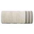 Ręcznik PATI 70X140 cm utkany w miękkie pasy i podkreślony żakardową bordiurą beżowy - 70 x 140 cm - beżowy 3