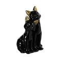 Kotki - figurka ceramiczna czarno-złota - 14 x 11 x 22 cm - czarny 1