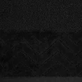 Ręcznik z welwetową bordiurą z wytłaczanym geometrycznym wzorem - 30 x 50 cm - czarny 2