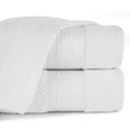 Ręcznik bawełniany ROSITA o ryżowej strukturze z żakardową bordiurą z geometrycznym wzorem, biały - 50 x 90 cm - biały 1