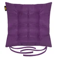 ADORE dwustronna welurowa poduszka siedziskowa na krzesło z dziewięcioma pikowaniami, gramatura 195 g/m2 - 40 x 40 x 6 cm - fioletowy 2