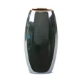 Wazon ceramiczny AMORA 2 o lśniącej powierzchni ze złotym detalem - 13 x 9 x 25 cm - zielony 2