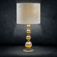 Lampa stołowa SABRINA na szklanej podstawie z miodowego szkła z welwetowym abażurem - ∅ 30 x 65 cm - złoty 1