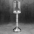 Świecznik dekoracyjny ROBI z szklanym kloszem oraz metalowej nóżce zdobionej kryształkami - ∅ 12 x 42 cm - transparentny 1