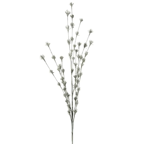 GAŁĄZKA Z DROBNYMI KWIATKAMI, kwiat sztuczny dekoracyjny z pianki foamiran - dł. 80 cm dł. kwiat 50 cm - srebrny