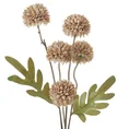 CHRYZANTEMA  kwiat sztuczny dekoracyjny z płatkami z jedwabistej tkaniny - 52 cm - beżowy 1