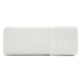 Ręcznik z welwetową bordiurą z wytłaczanym geometrycznym wzorem - 50 x 90 cm - biały 3