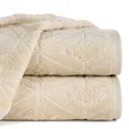 REINA LINE Ręcznik SENDI 50x90 cm z bawełny egipskiej tkany w geometryczny wzór - 50 x 90 cm - jasnobeżowy 1