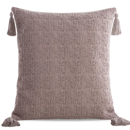 Dwustronna poszewka BOHO z dodatkiem bawełny z chwostami na brzegach Dwustronna poszewka BOHO z dodatkiem bawełny z chwostami na brzegach - 45 x 45 cm