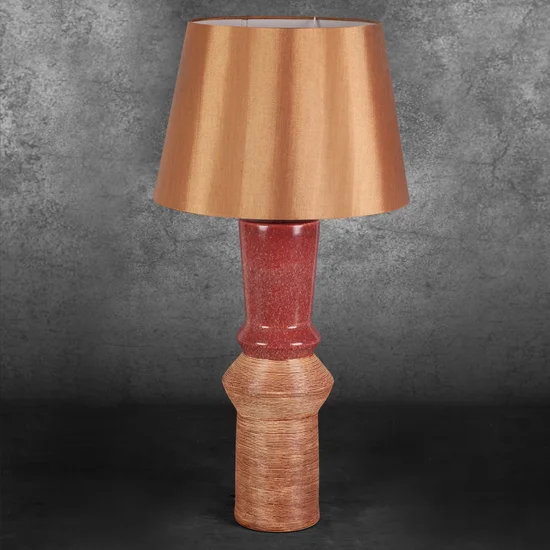 Dwukolorowa lampa ELDA z podstawą z glinki ceramicznej - ∅ 35 x 75 cm - ceglasty