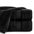 Ręcznik LIANA z bawełny z żakardową bordiurą przetykaną złocistą nitką - 30 x 50 cm - czarny 1