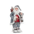 Mikołaj - figurka świąteczna  z workiem prezentów i lampionem - 33 x 20 x 60 cm - stalowy 4