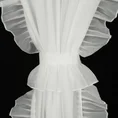 Firana KAREN z etaminy zdobiona falbanami po bokach tkaniny w zestawie ozdobny troczek - 140 x 270 cm - biały 8