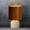 Lampa stołowa STELA na podstawie z betonu z abażurem z lśniącego welwetu - ∅ 23 x 38 cm - rudy 2