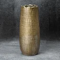 Wazon ceramiczny SELMA z wytłaczanym wzorem brązowo-złoty - ∅ 14 x 33 cm - brązowy 1