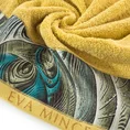 EWA MINGE Ręcznik ALES z bordiurą zdobioną designerskim nadrukiem - 50 x 90 cm - musztardowy 5