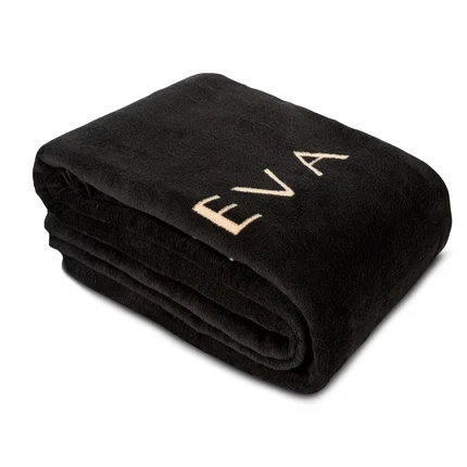EVA MINGE Miękki dwustronny koc SILK akrylowo-bawełniany czarano-złoty EVA MINGE Miękki dwustronny koc SILK akrylowo-bawełniany czarano-złoty - 220 x 240 cm
