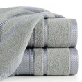 Ręcznik z żakardową błyszczącą bordiurą - 50 x 90 cm - stalowy 1