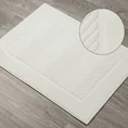 REINA LINE Dywanik łazienkowy z bawełny frotte zdobiony wzorem w zygzaki - 50 x 70 cm - kremowy 3