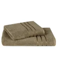 Komplet ręczników LOCA z bordiurą z tkanymi paskami - 37 x 25 x 10 cm - brązowy 2