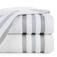 EUROFIRANY CLASSIC Ręcznik bawełniany GRACJA z ozdobną bordiurą w pasy - 70 x 140 cm - biały 1