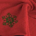 Ręcznik świąteczny CHERRY 02 bawełniany z haftem ze śnieżynkami - 50 x 90 cm - czerwony 5