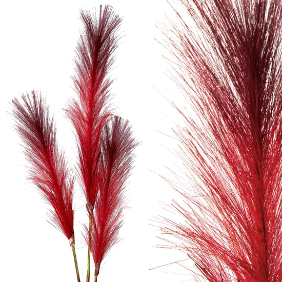TRAWA OZDOBNA - PIÓROPUSZ kwiat sztuczny dekoracyjny - dł. 80 cm dł. trawy 40 cm - czerwony