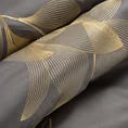REINA LINE pościel HAFT  z satyny bawełnianej zdobiona haftowanymi liśćmi - 220 x 200 cm - stalowy 5