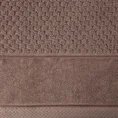 Ręcznik FRIDA bawełniany o strukturze krateczki z szeroką welurową bordiurą - 50 x 90 cm - jasnobrązowy 2
