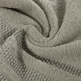Ręcznik NASTIA z żakardową bordiurą w pasy w stylu eko - 50 x 90 cm - ciemnobeżowy 5