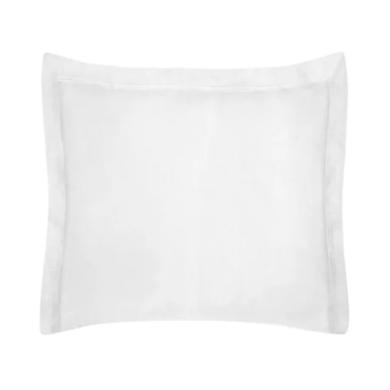 NOVA COLOUR Poszewka na poduszkę bawełniana z satynowym połyskiem i ozdobną kantą - 50 x 60 cm - biały