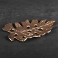 Metalowa patera DALIA  w kształcie liścia monstery - 27 x 17 x 1 cm - złoty 1