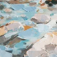Obraz HOLIDAY pejzaż z brzegiem morza ręcznie malowany na płótnie - 80 x 80 cm - turkusowy 2