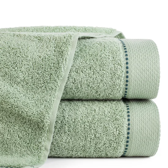 TERRA COLLECTION Ręcznik MONTENEGRO z ozdobnym przeszyciem na bordiurze - 50 x 90 cm - zielony