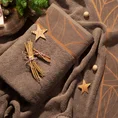 LIMITED COLLECTION ręcznik ALISMA 2 z welwetową bordiurą z  wzorem dużych liści CIEPŁO BRĄZÓW - 70 x 140 cm - brązowy 5